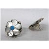 Image 3 : Vintage Zuni Sterling Mother of Pearl Earrings
