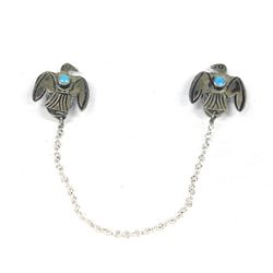 Vintage Navajo Sterling Turquoise Sweater Clips