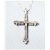 Image 2 : Zuni Sterling Needlepoint Cross Pendant Necklace