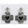 Image 1 : Cross and Onyx Heart Earrings