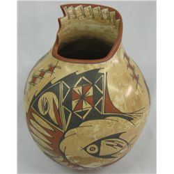 Mata Ortiz Polychrome Cutaway Rim Jar by Gonzalez