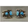 Image 1 : Navajo Sterling Silver Turquoise Watch Tips Hallmark J