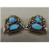 Image 2 : Navajo Sterling Silver Turquoise Watch Tips Hallmark J