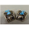Image 3 : Navajo Sterling Silver Turquoise Watch Tips Hallmark J