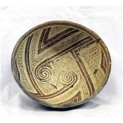 Prehistoric Mimbres Red on Buff Classic Bowl