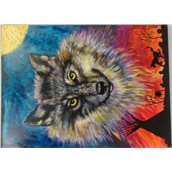 Original Painting ''Mystic Wolf'' by Kills Thunder