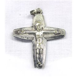 Large Heavy Pewter Detailed Cristo Cross Pendant