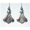 Image 1 : Navajo Sterling Turquoise Flower Earrings