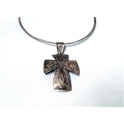 Taxco Sterling Silver Cross Necklace TP-19