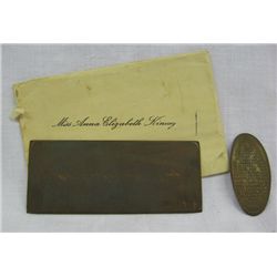 Vintage Copper Engraving Plate & Religious Medal