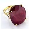 Image 1 : APP: 30.8k 14 kt Gold 62.06CT Oval Cut Ruby Ring