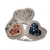 Image 1 : APP: 3.2k 0.38CT Mixed Cut Multi-Color Enhanced Diamond And Platinum Over Sterling Silver Ring