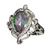 Image 1 : APP: 1.2k 3.47CT Pear Cut Mystic Topaz And Platinum Over Sterling Silver Ring