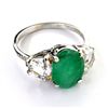 APP: 2.9k 14 kt. White Gold, 2.74CT Emerald and Topaz Ring