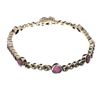 Image 1 : Custom Made Sterling Silver Opal Fancy French Cubic Zirconium Tennis Bracelet