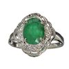 APP: 3.3k 1.40CT Oval Cut Green Beryl Emerald And Platinum Over Sterling Silver Ring
