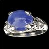Image 1 : APP: 2k Designer Sebastian 8.00CT Oval Cut Cabochon Tanzanite and Sterling Silver Ring