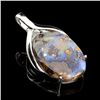 Image 1 : APP: 1.7k 9.12Grams Natural Form Boulder Opal And Sterling Silver Pendant