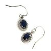 Image 1 : APP: 1.1k 1.13CT Oval Cut Blue Sapphire And Sterling Silver Earrings