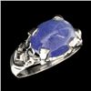 Image 1 : APP: 2k Designer Sebastian 7.80CT Oval Cut Cabochon Tanzanite and Sterling Silver Ring