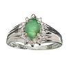 Image 1 : APP: 2.3k 0.70CT Oval Cut Green Beryl Emerald And Platinum Over Sterling Silver Ring