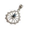 APP: 0.9k 0.25CT Pear Cut Blue Sapphire And Platinum Over Sterling Silver Pendant