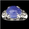 Image 1 : APP: 2k Designer Sebastian 7.20CT Oval Cut Cabochon Tanzanite and Sterling Silver Ring