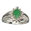 Image 1 : APP: 2.4k 0.70CT Oval Cut Green Beryl Emerald And Platinum Over Sterling Silver Ring
