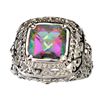 Image 1 : APP: 2.1k 5.15CT Square Cut Mystic Topaz And Platinum Over Sterling Silver Ring