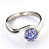 Image 1 : APP: 1.1k 0.60CT Tanzanite and Platinum Over Sterling Silver Ring