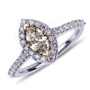 Image 1 : APP: 9.2k *14 kt. Two Tone Gold, 0.55CT Marquise Cut Diamond And 0.46CT Diamond Ring