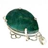Image 1 : APP: 3.3k Designer Sebastian 198.43CT Pear Cut Green Beryl Emerald and Sterling Silver Pendant