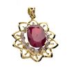 Image 1 : APP: 4.7k 14 kt. Gold, 18.68CT Ruby and Diamond Pendant