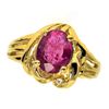 Image 1 : APP: 1.6k 14 kt. Gold, 1.57CT Oval Cut Pink Tourmaline Ring