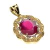 Image 1 : APP: 3k 14 kt. Gold, 7.52CT Ruby and Diamond Pendant