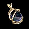 APP: 7.8k 14 kt. Gold, Blue Crystal Opal And Diamond Pendant
