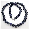 Image 1 : APP: 1.3k 18'' Black Pearl Strand with Sterling Silver Clasp Necklace