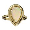 Image 1 : APP: 4.5k 14 kt. Gold, 1.67CT Pear Cut Cabochon Crystal Opal Ring