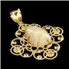 APP: 3k 14 kt. Gold, 6.13CT Crystal Opal and Topaz Pendant
