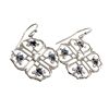 APP: 2k 0.75CT Blue Sapphire And Topaz Platinum Over Sterling Silver Earrings