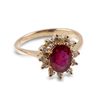 Image 1 : APP: 1.5k 14 kt. Gold, 1.81CT Ruby And Whte Sapphire Ring