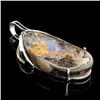 Image 1 : APP: 3.8k Natural Freeform Boulder Opal And Platinum Over Sterling Silver Pendant