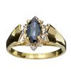 APP: 1k 14 kt. Gold, 0.90CT Marquise Cut Blue Sapphire Ring
