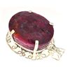 Image 1 : APP: 16.2k Designer Sebastian 374.35CT Oval Cut Ruby and Sterling Silver Pendant