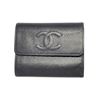 Image 1 : ^Authentic CHANEL Caviarskin Tri-Fold Black Wallet