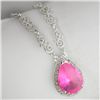 Image 1 : Fancy Colored French Cubic Zirconium Sterling Silver Necklace