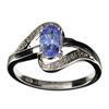 Image 1 : APP: 2.4k 0.50CT Tanzanite And Diamond Platinum Over Sterling Silver Ring