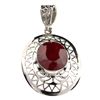 Image 1 : APP: 2k Designer Sebastian 24.65CT Oval Cut Ruby and Sterling Silver Pendant