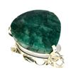 Image 1 : APP: 5k Designer Sebastian 303.80CT Pear Cut Green Beryl Emerald and Sterling Silver Pendant
