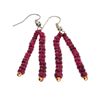 APP: 0.6k 28.00CT Round Cut Bead Ruby And White/Yellow Sterling Silver Earrings